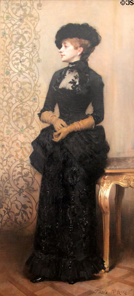 Woman with gloves (aka La Parisienne) (1883) by Charles-Alexandre Giron at Petit Palace Museum. Paris, France.