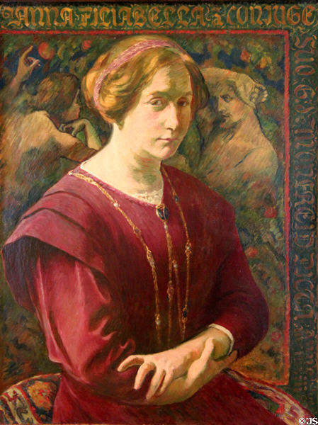 Anna filia bella - Reminder of la Joconde painting (1913) by George-Daniel de Monfreid at Petit Palace Museum. Paris, France.