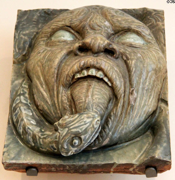 Grotesque mask (1891-4) by Jean Carriès at Petit Palace Museum. Paris, France.
