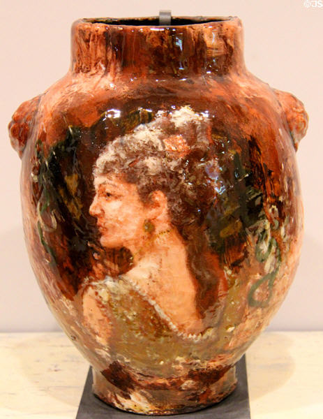 Terra Cota vase (1872-81) by Marie Bracquemond of Sèvres at Petit Palace Museum. Paris, France.