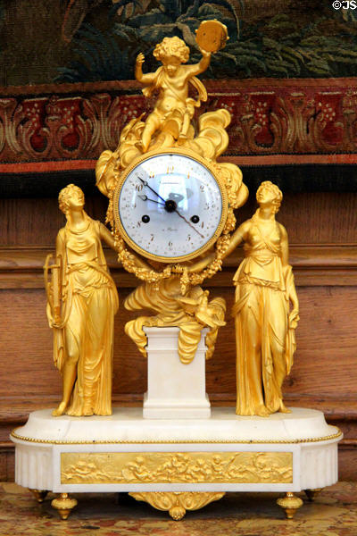 Amour & tambourine clock (start 19thC) by Cardinaux of Paris at Petit Palace Museum. Paris, France.