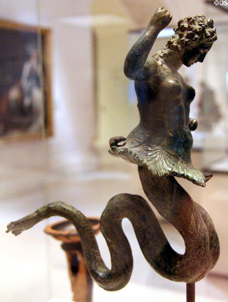 Roman bronze Tritonide sea nymph (1stC BCE - 1stC CE) from Asia Minor at Petit Palace Museum. Paris, France.