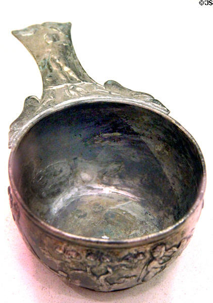 Silver casserole (3rdC CE) from Tarraconensis now Spain at Petit Palace Museum. Paris, France.