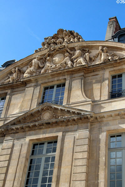 Facade details of Salé mansion (1656-9) now Musée Picasso (Picasso Museum). Paris, France.