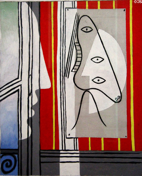 Figure & profile painting (1928) by Pablo Picasso at Picasso Museum. Paris, France.