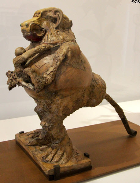 Ceramic monkey with face of toy automobile (1951) by Pablo Picasso at Picasso Museum. Paris, France.