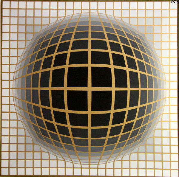 Re.Na II A painting (1968) by Victor Vasarely at Georges Pompidou Center. Paris, France.