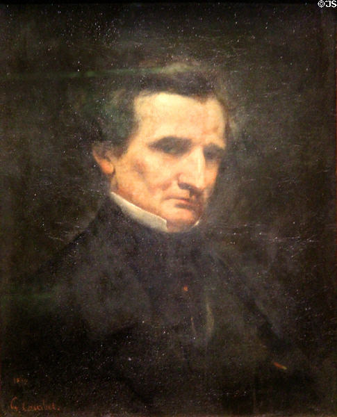 Hector Berlioz portrait (1850) by Gustave Courbet at Musée d'Orsay. Paris, France.