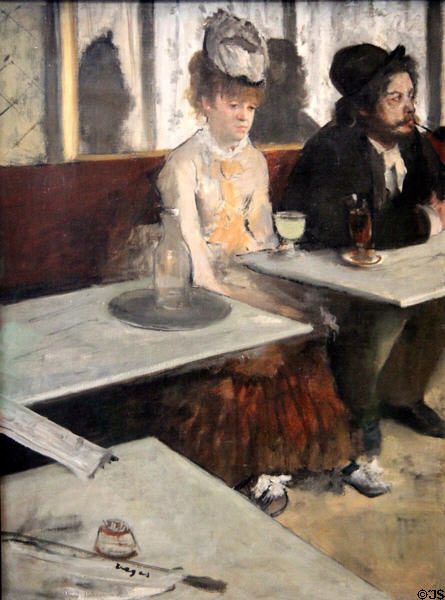 The Absinthe Drinkers painting (1875-6) by Edgar Degas at Musée d'Orsay. Paris, France.