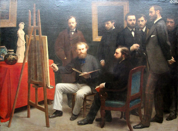 Studio of Batignolles painting (1879) by Henri Fantin-Latour at Musée d'Orsay. Paris, France.