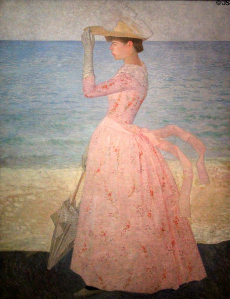 Woman with Umbrella painting (c1895) by Aristide Maillol at Musée d'Orsay. Paris, France.