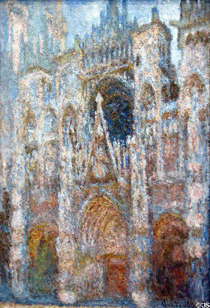 Rouen Cathedral Portal in morning sunlight painting (1894) by Claude Monet at Musée d'Orsay. Paris, France.