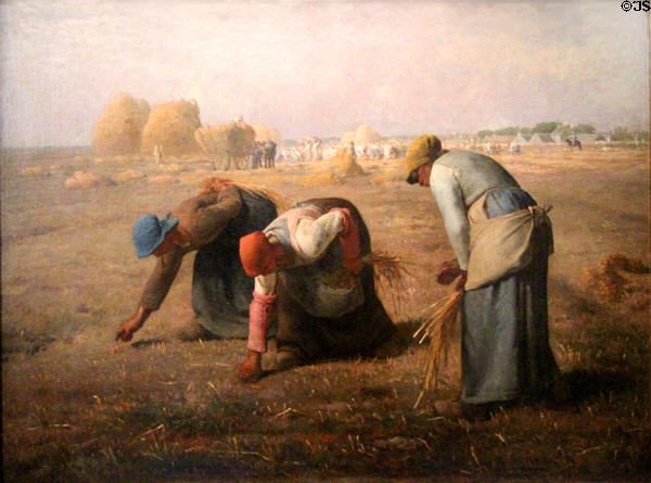 The Gleaners painting (1857) by Jean-François Millet at Musée d'Orsay. Paris, France.