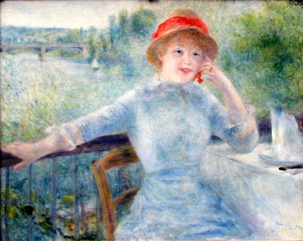 Alphonsine Fournaise painting (1879) by Auguste Renoir at Musée d'Orsay. Paris, France.