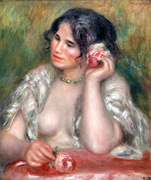 Gabrielle à la rose painting (1911) by Auguste Renoir at Musée d'Orsay. Paris, France.