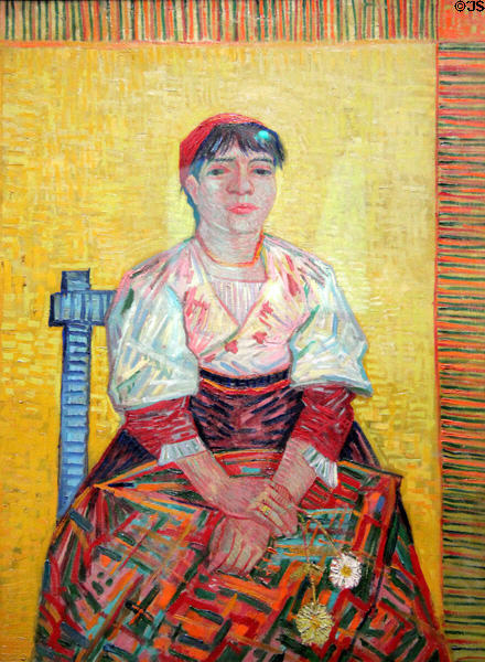 Italian Woman painting (1887) by Vincent van Gogh at Musée d'Orsay. Paris, France.