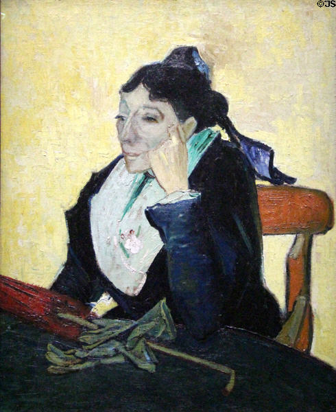 Woman of Arles painting (1888) by Vincent van Gogh at Musée d'Orsay. Paris, France.