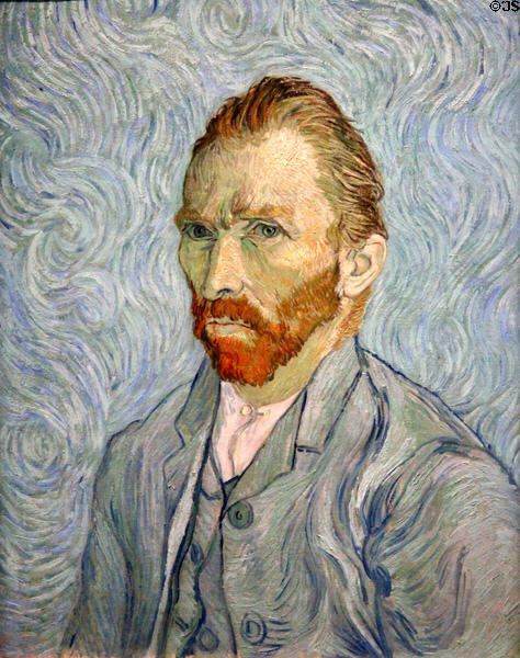 Self-portrait (1889) by Vincent van Gogh at Musée d'Orsay. Paris, France.