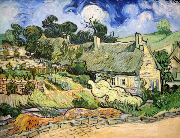 Stubble of Cordeville à Auvers-sur-Oise painting (1890) by Vincent van Gogh at Musée d'Orsay. Paris, France.