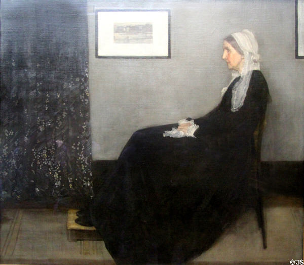 Arrangement in grey & black (aka Whistler's Mother) painting (1871) by James Abbott McNeil Whistler at Musée d'Orsay. Paris, France.
