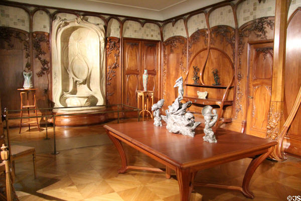 Dining room woodwork from Bénard Villa (1901) by Alexandre Charpentier at Musée d'Orsay. Paris, France.
