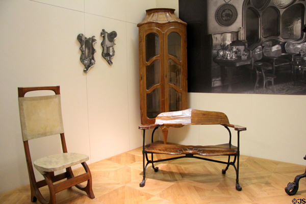 Furniture (1889-1914) by Antoni Gaudí at Musée d'Orsay. Paris, France.