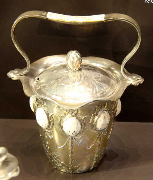Silver & ivory sugar dish (1900) by Lucien Bonvallet of Maison Cardeilhac of Paris at Musée d'Orsay. Paris, France.