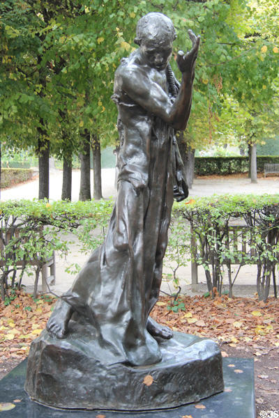 Jacques de Wissant bronze figure from Monument to Burghers of Calais (1888) by Auguste Rodin at Rodin Museum. Paris, France.