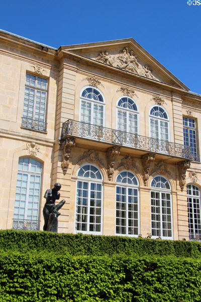 Garden facade of Rodin Museum. Paris, France.