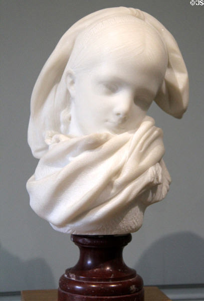 Alsatian Orphan marble bust (c1880) by Auguste Rodin at Rodin Museum. Paris, France.