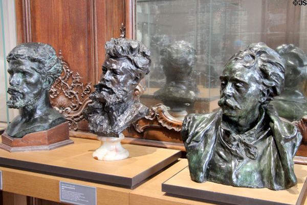 Bronze busts of J. Danielli (1878 or 1882); Maurice Haquette of Sèvres (1883) & sculptor Albert-Ernest Carrier-Belleuse (1882) by Auguste Rodin at Rodin Museum. Paris, France.