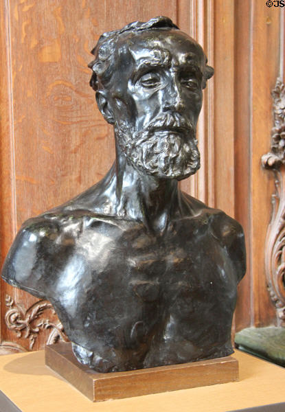Sculptor Jules Dalou bronze bust (1883) by Auguste Rodin at Rodin Museum. Paris, France.