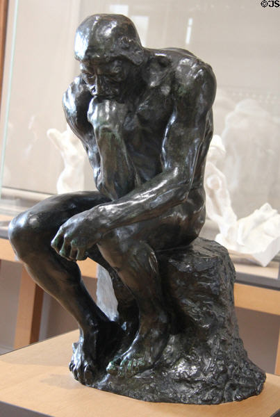 The Thinker bronze sculpture (1881-2) by Auguste Rodin at Rodin Museum. Paris, France.