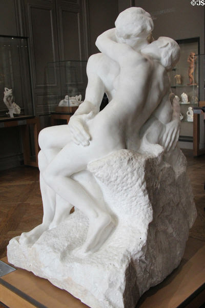 The Kiss marble statue (1888-9) by Auguste Rodin at Rodin Museum. Paris, France.