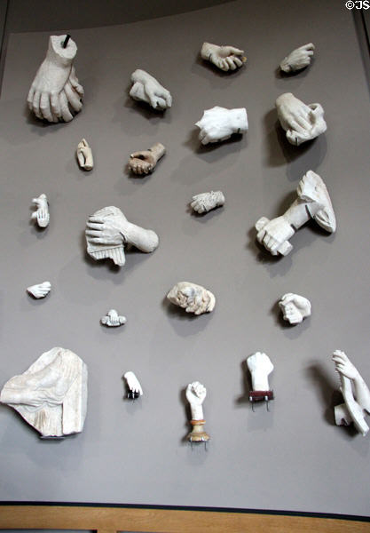 Collection of casts & studies of hands by Auguste Rodin at Rodin Museum. Paris, France.