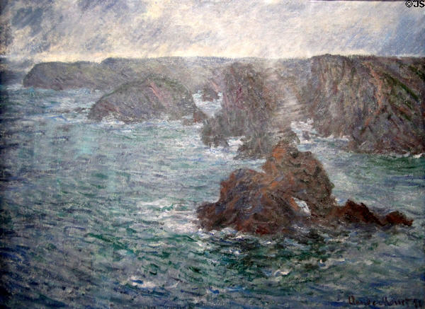 Belle-Ile-en-Mer painting (1886) by Claude Monet was gift to Rodin at Rodin Museum. Paris, France.
