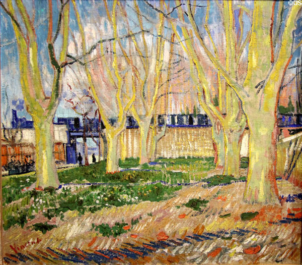 View of Viaduct of Arles (aka Blue Train) painting (1888) by Vincent van Gogh at Rodin Museum. Paris, France.