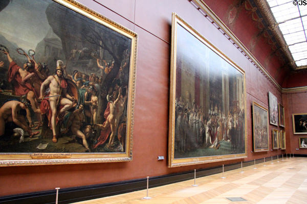 Gallery of paintings by Jacques-Louis David at Louvre Museum. Paris, France.