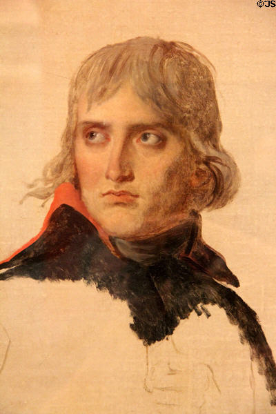 Detail of Général Bonaparte portrait from life (c1797-8) by Jacques-Louis David at Louvre Museum. Paris, France.