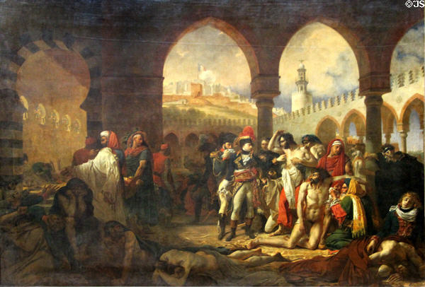 Bonaparte visits hospital of Jaffa on March 11, 1799 painting (1804) by Baron Antoine-Jean Gros at Louvre Museum. Paris, France.