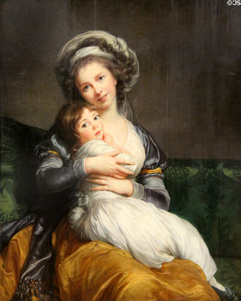 Portrait of Madame Vigée-Le Brun & her Daughter (1786) by Élisabeth-Louise Vigée Le Brun at Louvre Museum. Paris, France.