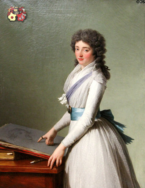 Portrait of Baroness de Chalvet-Souville (1793) by François-André Vincent at Louvre Museum. Paris, France.