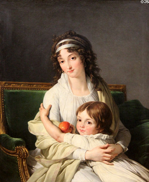 Portrait thought to be of Madame Boyer-Fonfrède & son (1796) by François-André Vincent at Louvre Museum. Paris, France.