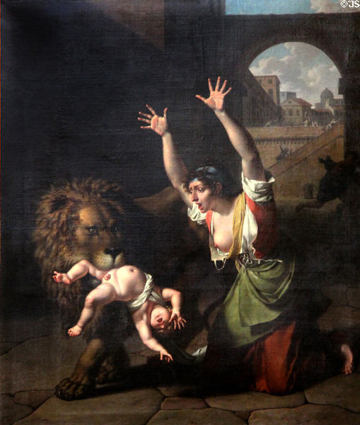 The Lion of Florence painting (1801) by Nicolas-André Monsiau at Louvre Museum. Paris, France.