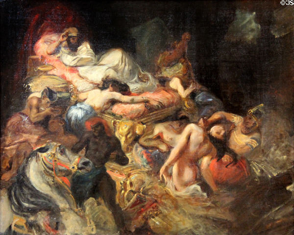 Death of Sardanapalus sketch (1826-7) by Eugène Delacroix at Louvre Museum. Paris, France.