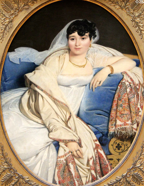 Portrait of Madame Rivière (early 1800s) by Jean-Auguste-Dominique Ingres at Louvre Museum. Paris, France.