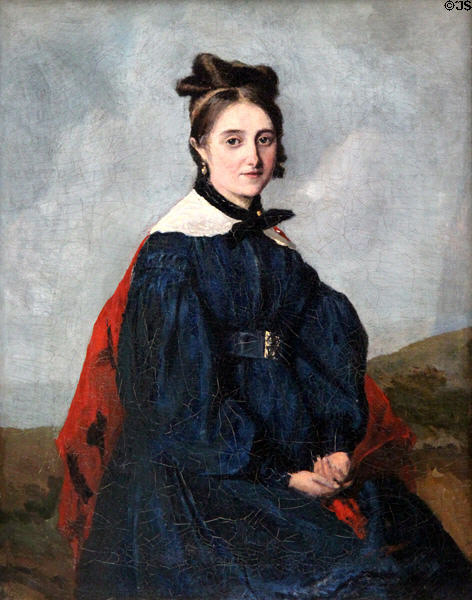 Portrait of Alexina Legoux (c1840) by Camille Corot at Louvre Museum. Paris, France.