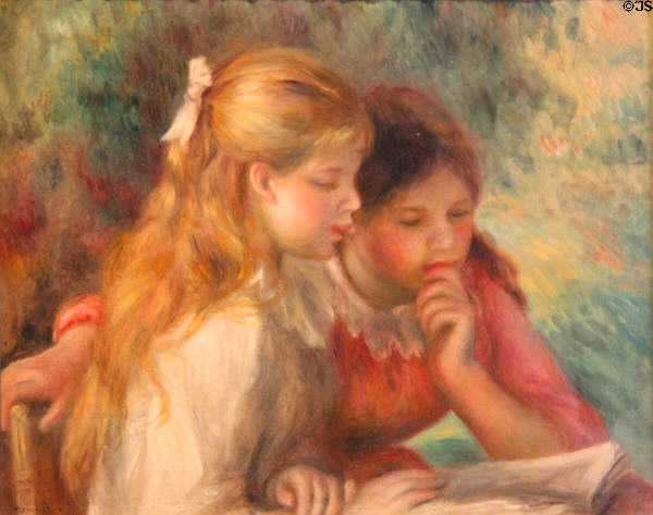 La Lecture (reading) painting by Auguste Renoir at Louvre Museum. Paris, France.