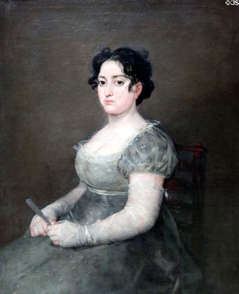 Portrait of Woman with Fan by Francisco de Goya at Louvre Museum. Paris, France.
