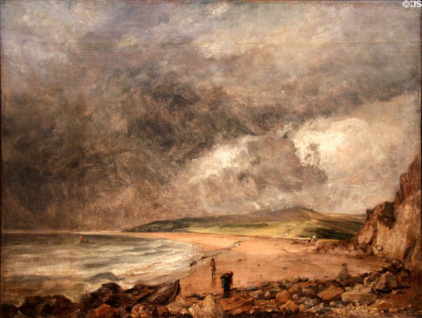 Bay at Weymouth with approaching storm painting (c1818-9) by John Constable at Louvre Museum. Paris, France.